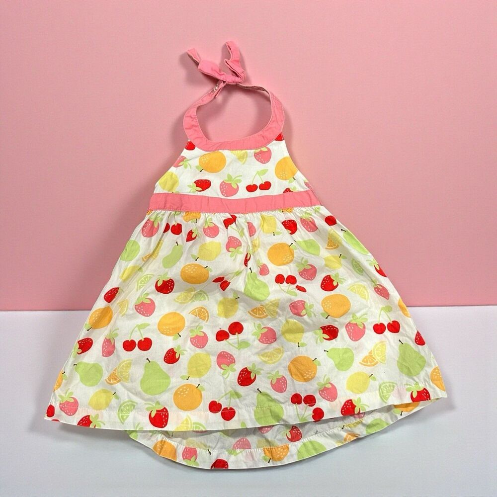 Gymboree Berry Sweet Baby‎ Infant Girl Size 3-6 mo Halter Style Dress Fruit